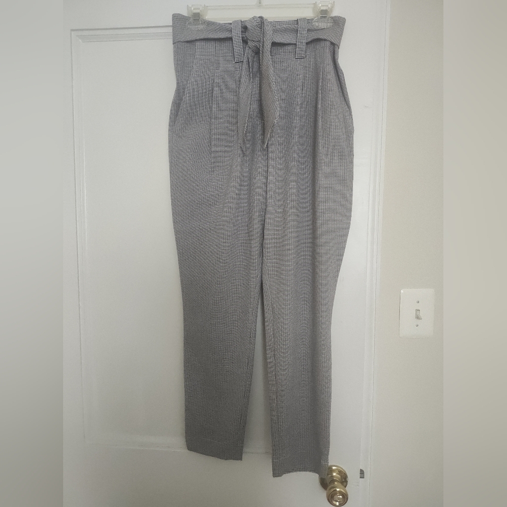Calvin Klein Grayish Blue And White Checkered Pants
